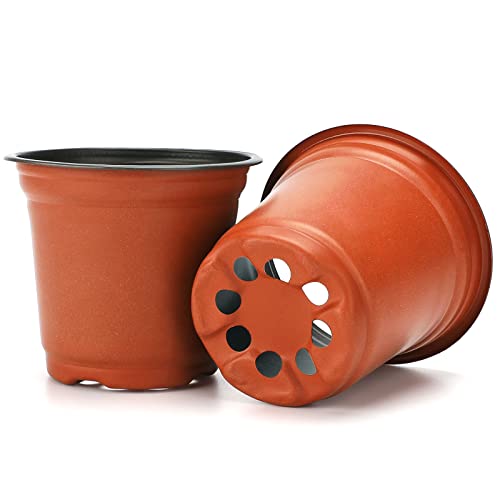 Macetas de plástico de 100 para Plantas, Flores y para Sembrar, 10 cm de Diámetro, Jardinería