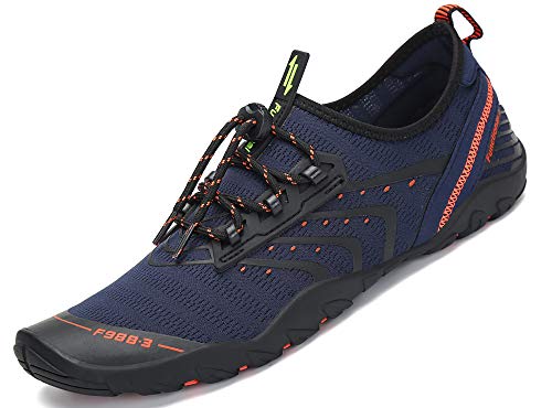 Calzado de verano, playa, baño, secado rápido, para nadar, Mesh Slip on para hombre y mujer, color Azul, talla 44 EU. SAGUARO