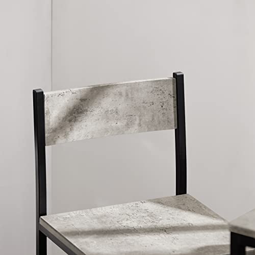 Mesa Alta tipo Bar y 2 taburetes con Respaldos de Estilo Industrial. Detalle respaldo de taburete.  ES. OGT03-HG . SoBuy