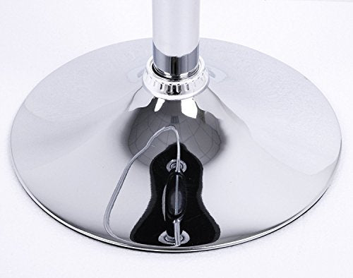 Juego de 2 Taburete Altos de Bar Regulable en Altura con Respaldo para Cocina Giratorios de Piel Sintética Blanca y estructura Cromada Detalle base redonda. BH15ws-2. WOLTU