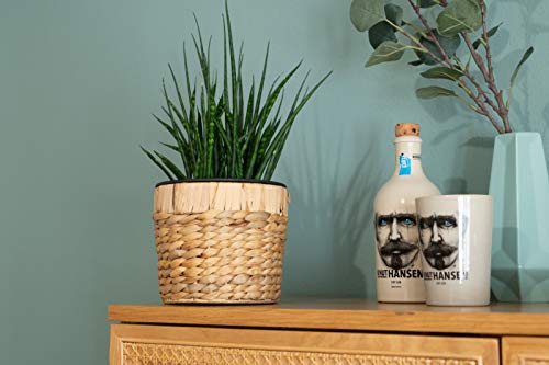 Maceta redonda trenzada para plantas fabricada con fibras marinas por Decorasian