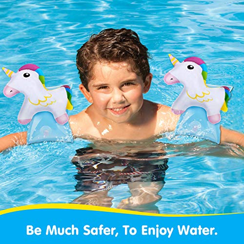 HeySplash Banda de Brazo Inflatable para Niños, Mangas de Flotación Flotadores de PVC Tubo de Agua de Natación Flotadores de Brazo Lindo para Natación, Recreacion Acuatica - Unicornio | maxjardin