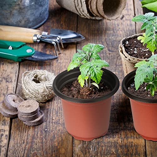 Macetas de plástico de 100 para Plantas, Flores y para Sembrar, 10 cm de Diámetro, Jardinería