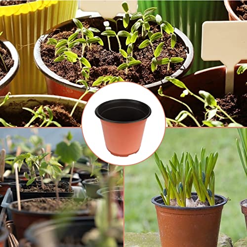 Macetas de plástico de 100 para Plantas, Flores y para Sembrar, 10 cm de Diámetro, Jardinería