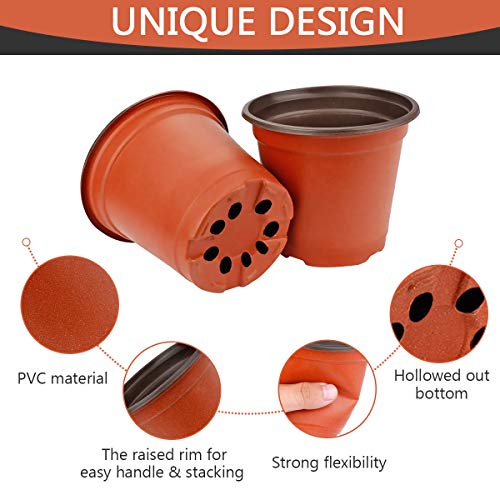 Macetas de Plastico (50 Pz) Redondas Pequeñas para Semillero de Plantas 10 x 8 cm Vockvic