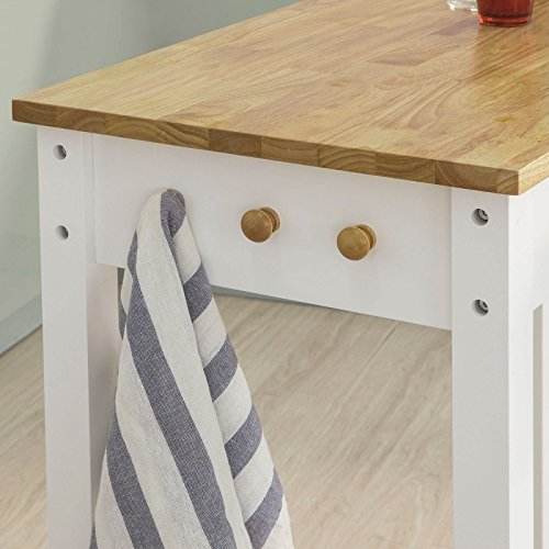 Detalle de colgadores de la mesa del Set de 1 Mesa Alta de Bar y 2 taburetes para Comedor o cocina FWT50-WN ES. SoBuy