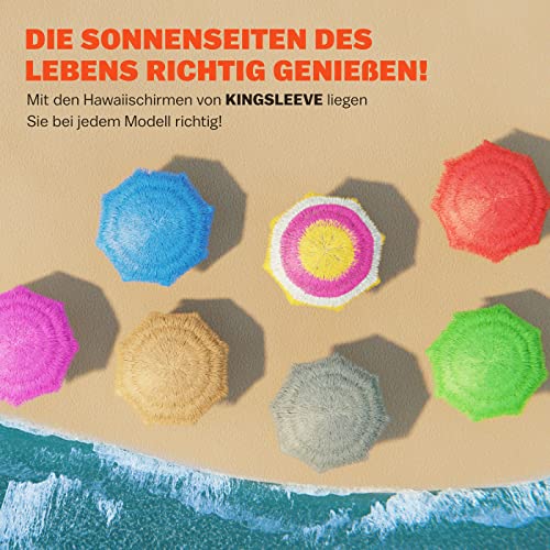 Disfrutando el lado soleado de la vida con la Sombrilla de Playa Hawaiana Ø 160cm Inclinable de Rafia o paja  Color Natural. Kingsleeve 
