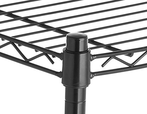Detalle de pieza de ensamblaje de Estantería de 4 baldas, con ruedas - Negro. Amazon Basics | maxjardin