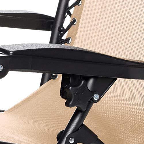 Tumbona Gravedad Cero, Beige. Silla  Plegable. Amazon Basics | maxjardin