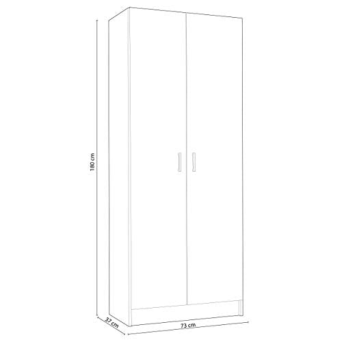 Medidas del armario escobero  hecho en España Habitdesign de 2 puertas 