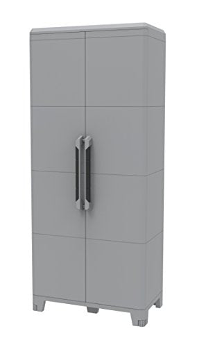 Armario Multifunción 4 módulo 2 Puertas, Material: Plástico, Dimensiones: 78 x 43.6 x 184.40 cm, Gris/Negro. Transforming Modular 4. Terry | maxjardin
