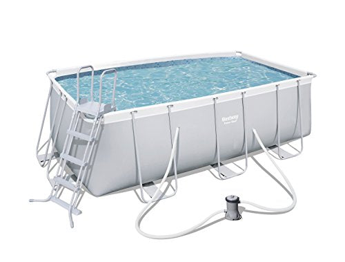 Piscina Desmontable Tubular Power Steel, Depuradora de cartucho de 2.006 litros/hora, 412x201x122 cm. BESTWAY 56456