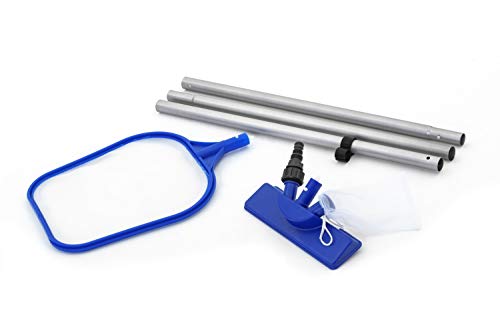 Set de piezas del Kit de Limpieza de Piscinas, aspirador, Recogehojas y Pértiga 174 cm. 58013. Bestway