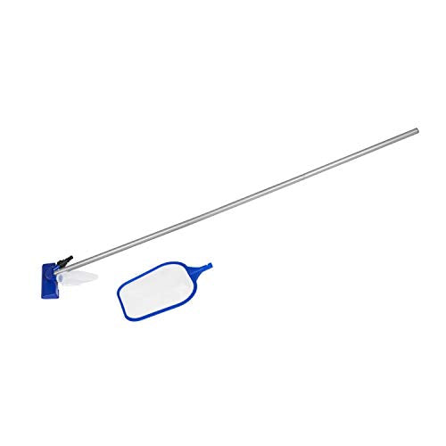 Set de producto del Kit de Limpieza de Piscinas, aspirador, Recogehojas y Pértiga 174 cm. 58013. Bestway