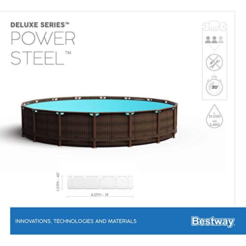 Piscina Steel Deluxe de 13.000 litros, 427 x 107 cm, Bomba de Filtro Skimatic 58462 (2.574 l/H) - detalle caracteristicas
