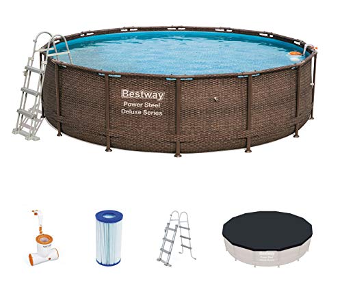 Piscina Steel Deluxe de 13.000 litros, 427 x 107 cm, Bomba de Filtro Skimatic 58462 (2.574 l/H)