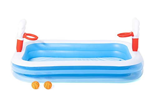 Piscina Hinchable Infantil con Canastas Baloncesto Basketball 254x168x102 cm. Bestway