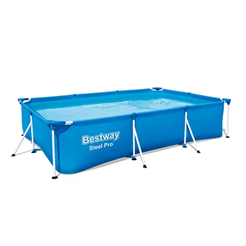 Piscina Desmontable Tubular, Azul de 3.500 litros. Medidas: 300x201x66 cm. Bestway Steel ProPool Media 