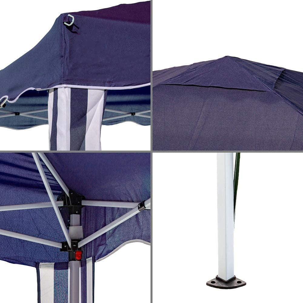 Detalles de la Pérgola POPUP Plegable 3X3 m azul marino Acero. Montaje Rápido y Fácil. BRICOMIRAS