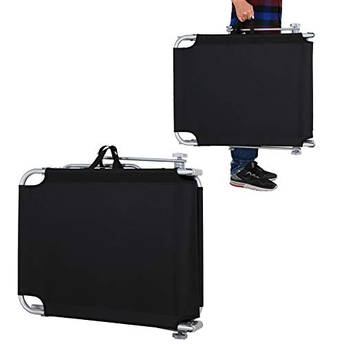 Asa para transportar la Tumbona de jardín con Parasol Antracita Techo Ajustable y Respaldo Silla Larga Plegable con Asas 195x60cm Exterior. Casaria
