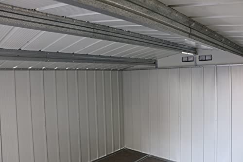 Detalle de viguetas y techo del interior de la caseta de Jardín ECO GANDIA 10X8 de Duramax