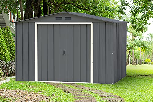 Caseta de Jardín ECO GANDIA 10X8 de Duramax en ambiente de jardín 