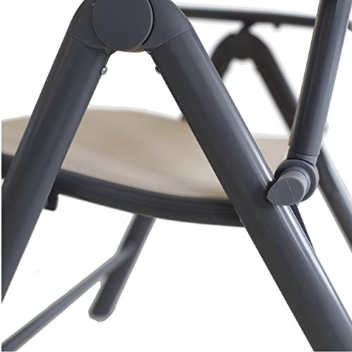 Detalle de la estructura de la Silla plegable de aluminio reclinable en 8 posiciones Korfu, beige o negro. Chicreat