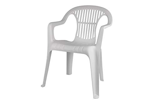 Silla blanca de terraza o jardín. Cofan