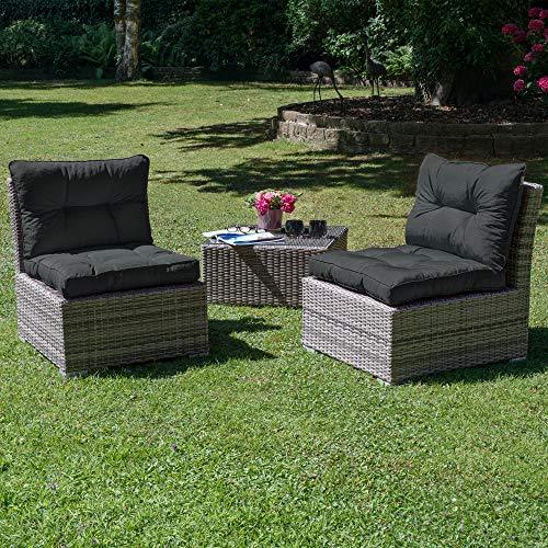 Cojines Asiento Grueso Acolchado en Muebles de jardín XLuna Lounge.  40 x 40 x 10 cm Gris Grafito en sillones en jardín. Detalle cojines en sillones en jardín. Beautissu | maxjardin