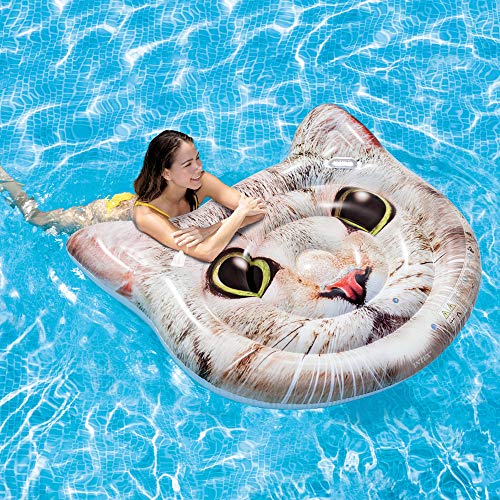 intex 58784eu - colchoneta gato hiperrealista con asas