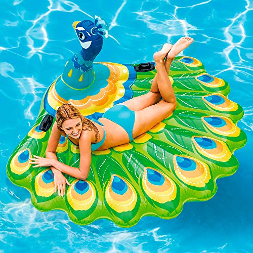 Colchoneta hinchable pavo real 193 x 163 x 94 cm. Intex 57250eu