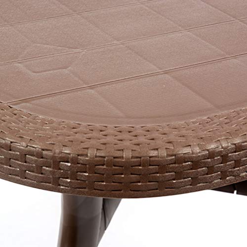 Detalle de mesa de Conjunto Luxe de 6 sillas y 1 Mesa Caribe Chocolate. CREVICOSTA | maxjardin