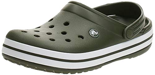 Crocs Crocband U, Zuecos Unisex Adulto, Verde (Army Green-White 37p), 43-44 EU