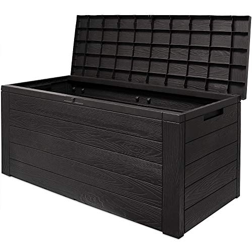 Arcón de Almacenamiento de plástico Antracita para Exterior 120x45x60cm Baúl Caja de almacenaje. Casaria | maxjardin