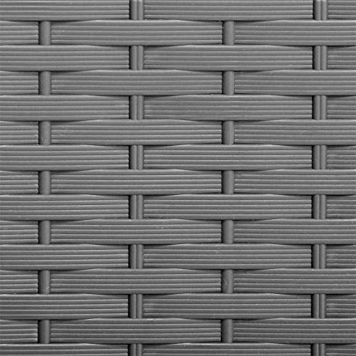 Baúl de almacenaje de Polipropileno Gris de 310 litros de jardín. Detalle rattán. Casaria