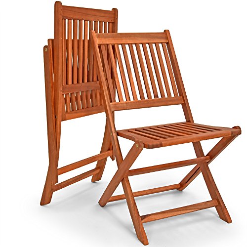 Silla plegada y desplegada de Conjunto de Muebles de Madera de Acacia con Certificado FSC® de jardín 'Sydney Light' - Casaria | maxjardin