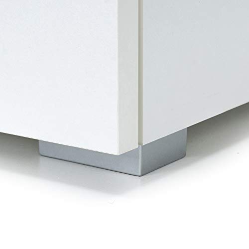 Detalle de pata de Estantería librería 'Vela' color Blanco de 5 estantes 190 cm para Oficina o Dormitorio. Casaria