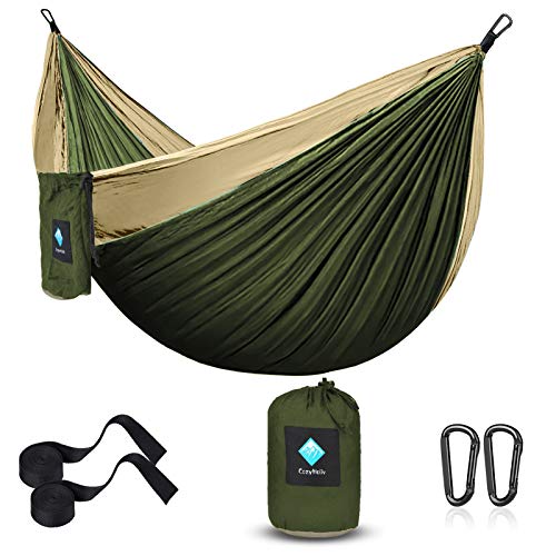 Hamaca Ultraligera de Nailon Verde. ideal para camping o viaje ERUW de tela de paracaidas que seca muy rapido