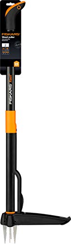 Vista de perfil de Extractor de maleza de 1 m, Negro/Naranja, Xact, 1020126. Fiskars