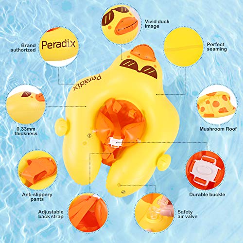 Peradix Flotador de Natación para Bebé.Flotadores para bebés con Bomba Manual,Flotador Cuello Bebe Ajustable Inflable Doble Airbag Flotador de Natación Piscina Nadar Anillo para Niños de 6 a 30 Meses | maxjardin