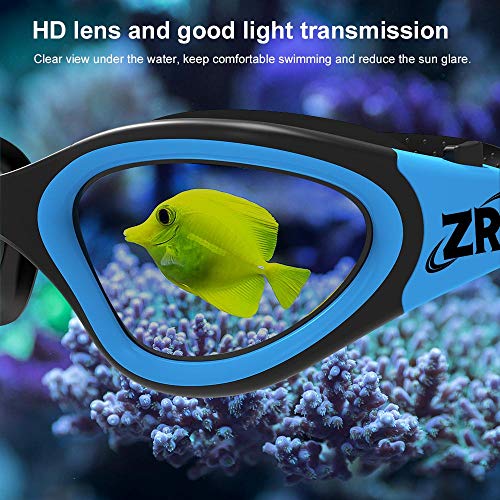 Lentes de alta calidad en Gafas de Natación, G1 Polarizadas con Lente de Espejo/Humo Anti-Niebla y Protección UV Estanco Unisex Adulto y Adolescentes. ZIONOR