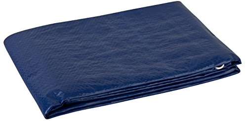 Vista plegada de la Lona de protección Universal azul/verde  3 x 6 m 90 g/m2 | Funda protectora | Lona impermeable. GardenMate