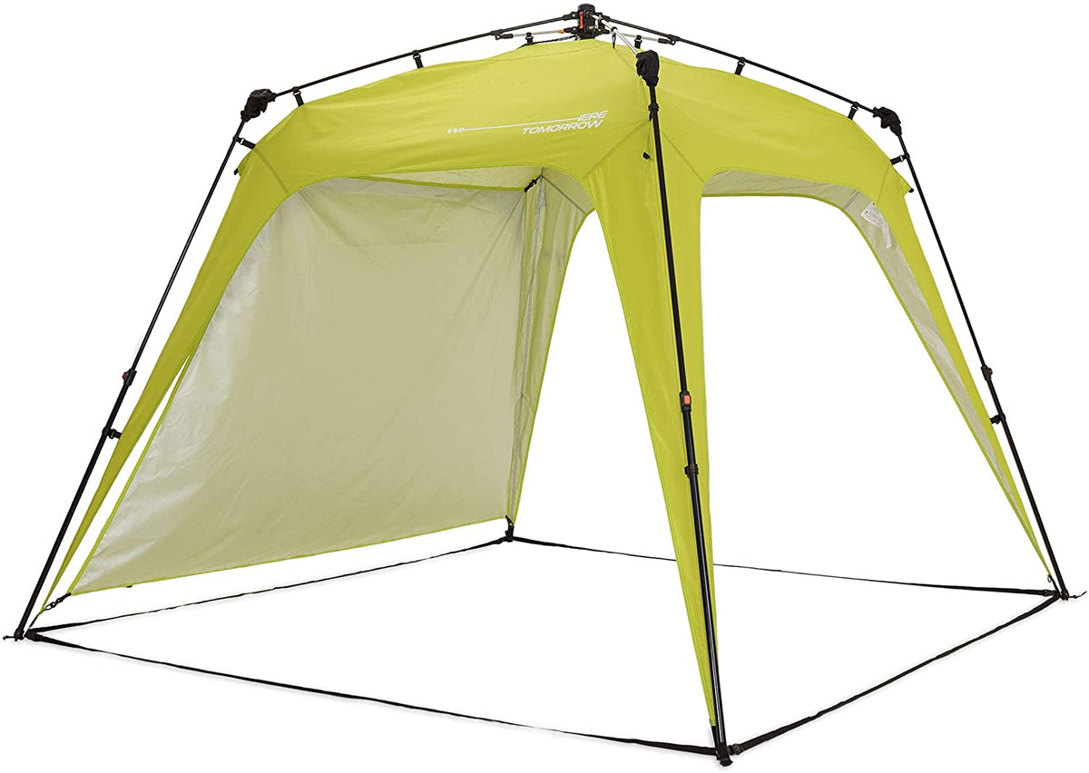 Carpa automontable en 10 segundos para camping o festival de Lumaland. Vista modelo color pistacho