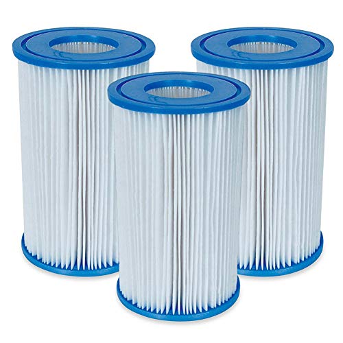 Vista del Pack 3 filtros de cartuchos tipo A, altura 20,2 cm, diámetro 10,8/5 cm. 29003. Intex