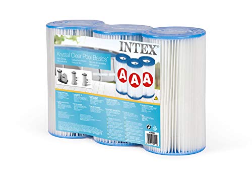 Pack 3 filtros de cartuchos tipo A, altura 20,2 cm, diámetro 10,8/5 cm. 29003. Intex
