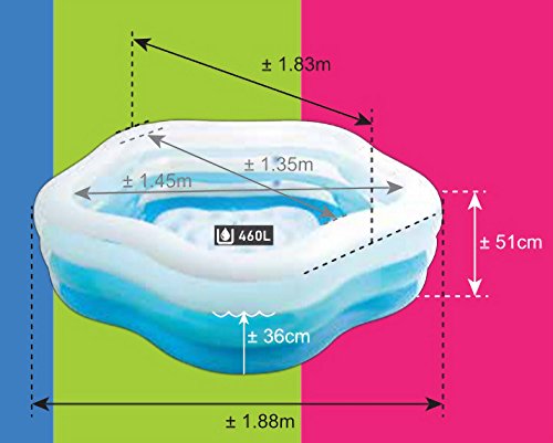 Piscina hinchable transparente 185 x 180 x 53 cm, 460 litros 56495NP -  Intex