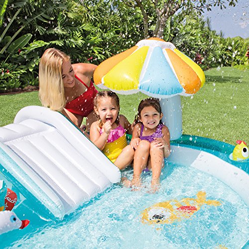 Piscina hinchable con tobogán y pulverizador 203 x 173 x 89 cm 57129NP - Intex