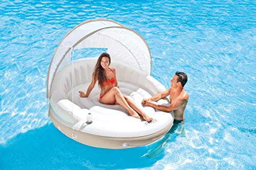 Isla cama hinchable Canopy crema 199 x 150 cm 58292EU - Intex