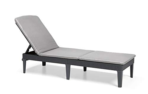 Tumbona keter Jaipur color grafito con almohadas gris perla 