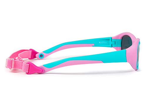 Perfil de las Gafas de Sol SUPER FLEXIBLES de GOMA infantiles desde 2 Años. Sin BPA. Irrompibles. Banda Ajustable y Extraíble. Protección UV400 Y UVB. OUTDOOR. Kiddus
